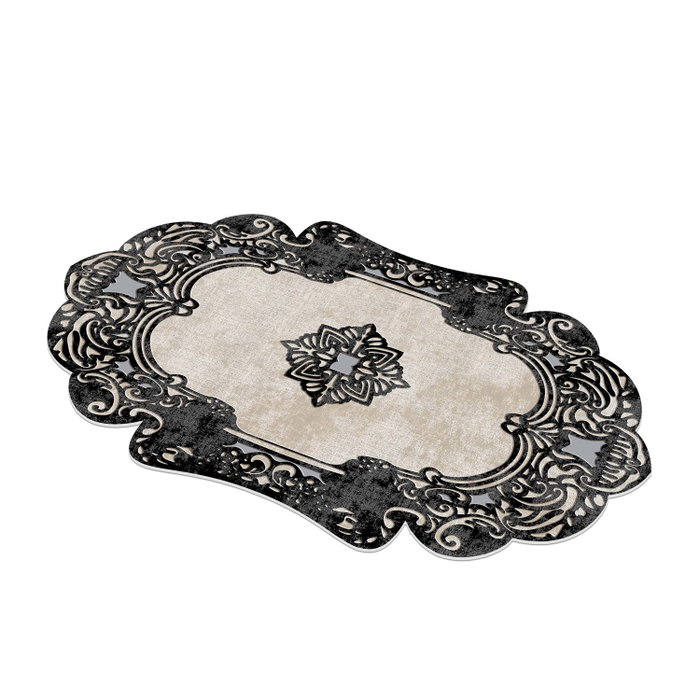 Conceptum Eugene V3 - 4643 - 1 Alfombra de Pasillo Blanco y Negro 80 x 150 cm